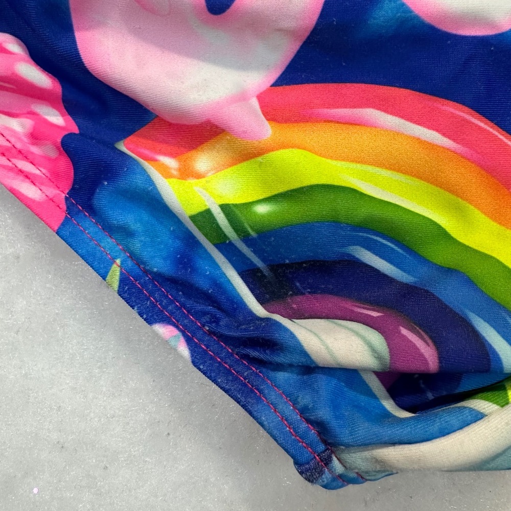 Justice Bikini Swimsuit‎ Girls 6/7 Pink Flamingo Rainbow Unicorn Flounce 2PC - Picture 4 of 8